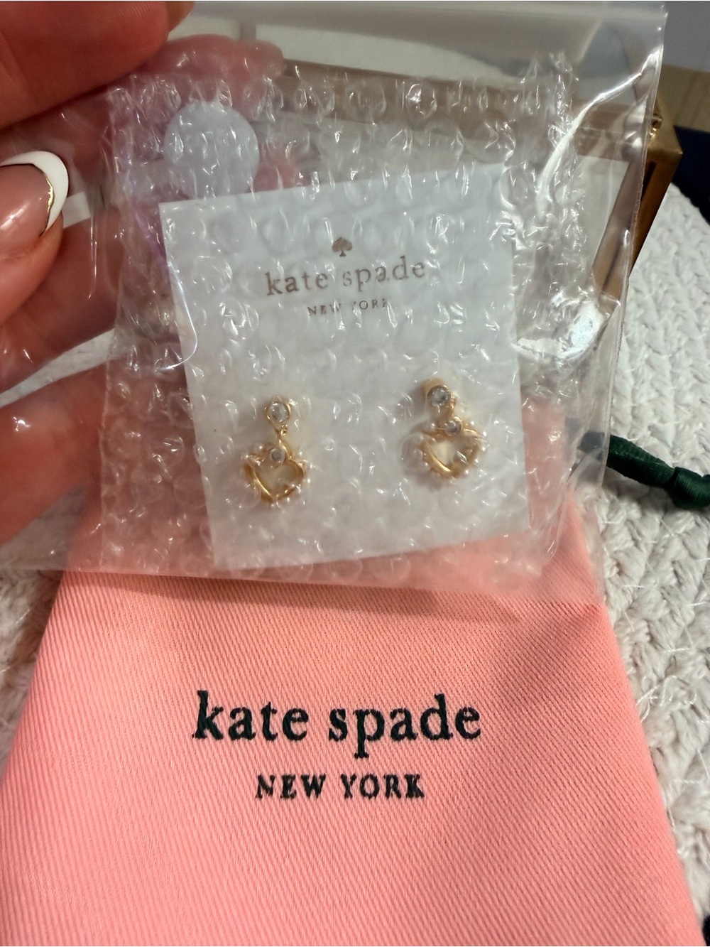 kate spade Shining Spade Pearl Drop Earrings - NEW - Picture 6 of 7